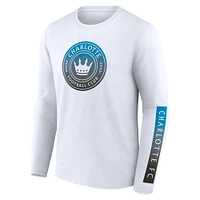 Men's Fanatics White Charlotte FC Long Sleeve T-Shirt