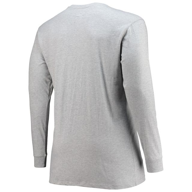 T-shirt à manches longues Charlotte FC Big & Tall Combo gris chiné pour homme