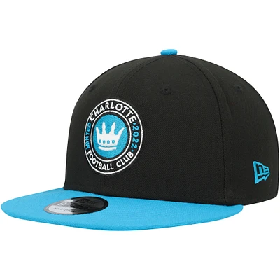 Casquette Snapback 9FIFTY bicolore noire/bleue Charlotte FC New Era pour homme