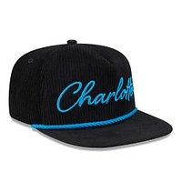Men's New Era Black Charlotte FC Corduroy Golfer Adjustable Hat
