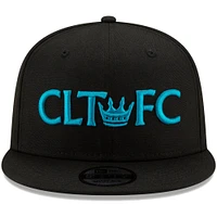 Men's New Era Black Charlotte FC Crown 9FIFTY Snapback Hat