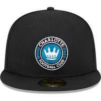 Men's New Era Black Charlotte FC Patch 59FIFTY Fitted Hat