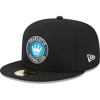 Men's New Era Black Charlotte FC Patch 59FIFTY Fitted Hat