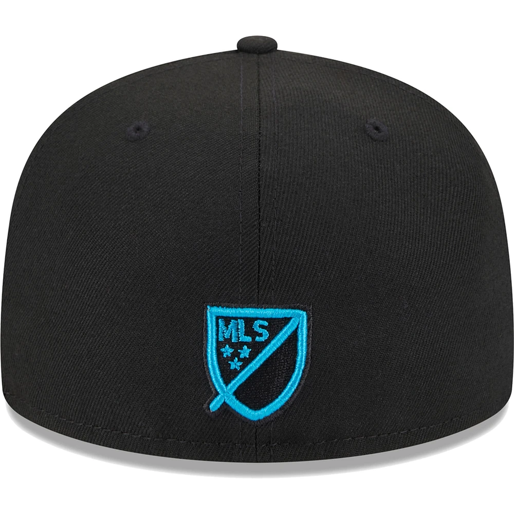 Men's New Era Black Charlotte FC Patch 59FIFTY Fitted Hat