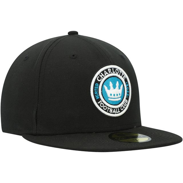 Casquette ajustée 59FIFTY noire avec logo principal Charlotte FC New Era pour homme