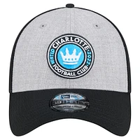 Men's New Era Gray/Black Charlotte FC Throwback 39THIRTY Flex Hat