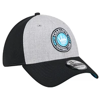 Men's New Era Gray/Black Charlotte FC Throwback 39THIRTY Flex Hat