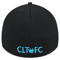 Men's New Era Gray/Black Charlotte FC Throwback 39THIRTY Flex Hat