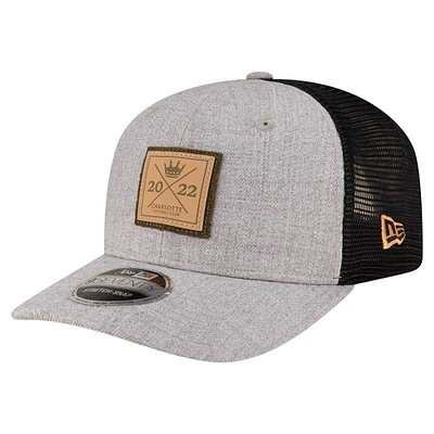 Casquette ajustable 9SEVENTY gris chiné Charlotte FC Heather Patch pour homme New Era