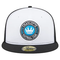 Men's New Era White/Black Charlotte FC 2024 Kick Off Collection 59FIFTY Fitted Hat