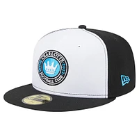 Men's New Era White/Black Charlotte FC 2024 Kick Off Collection 59FIFTY Fitted Hat