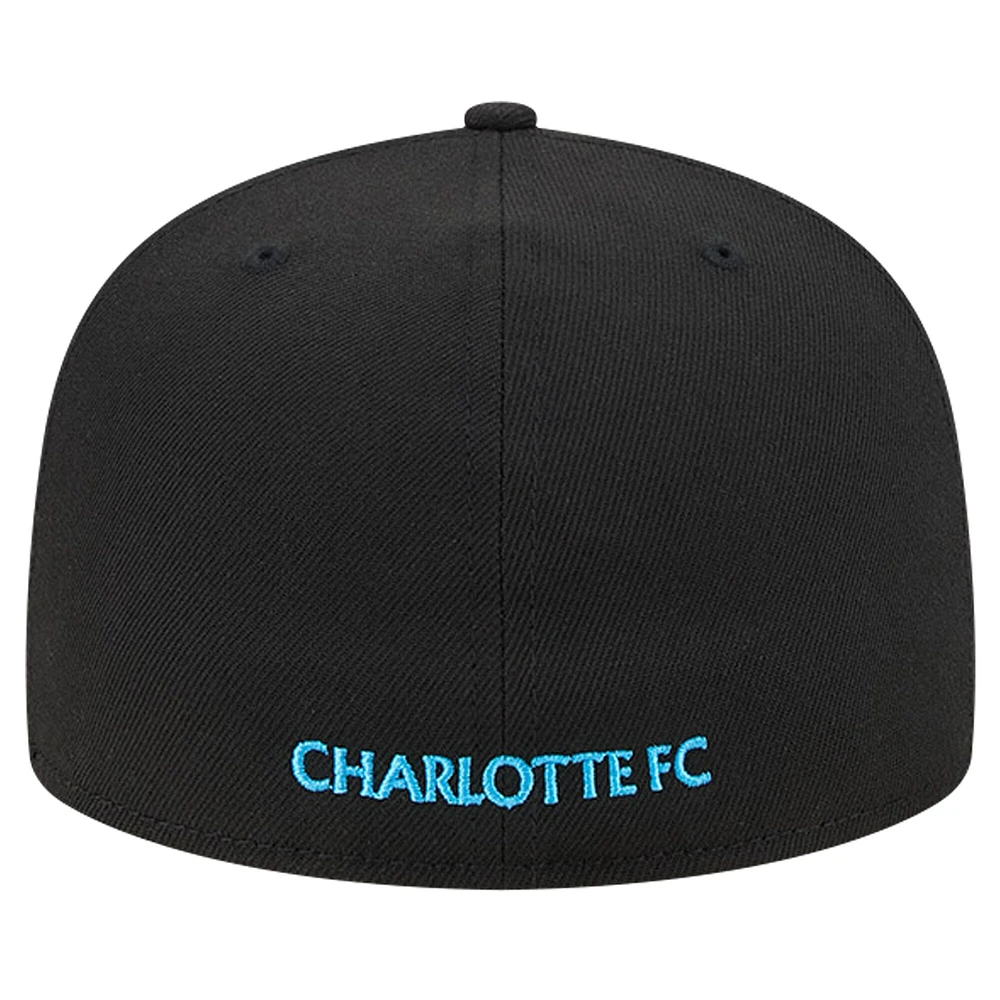Men's New Era White/Black Charlotte FC 2024 Kick Off Collection 59FIFTY Fitted Hat