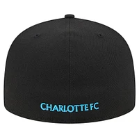 Men's New Era White/Black Charlotte FC 2024 Kick Off Collection 59FIFTY Fitted Hat
