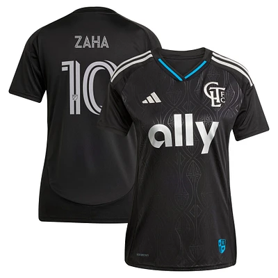 Women's adidas Wilfried Zaha Black Charlotte FC 2025 Fortress Kit Replica Player Jersey