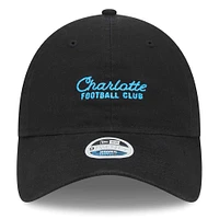Women's New Era Black Charlotte FC Throwback 9TWENTY Adjustable Hat