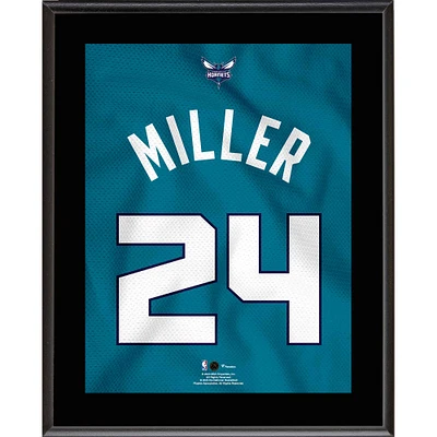 Plaque sublimée en jersey bleu sarcelle #24 des Charlotte Hornets de Brandon Miller 10,5" x 13"