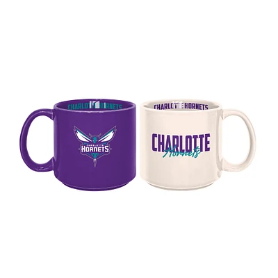 Lot de 2 tasses empilables Charlotte Hornets de 15 oz