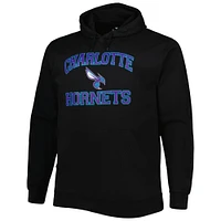 Men's Black Charlotte Hornets Big & Tall Heart Soul Pullover Hoodie