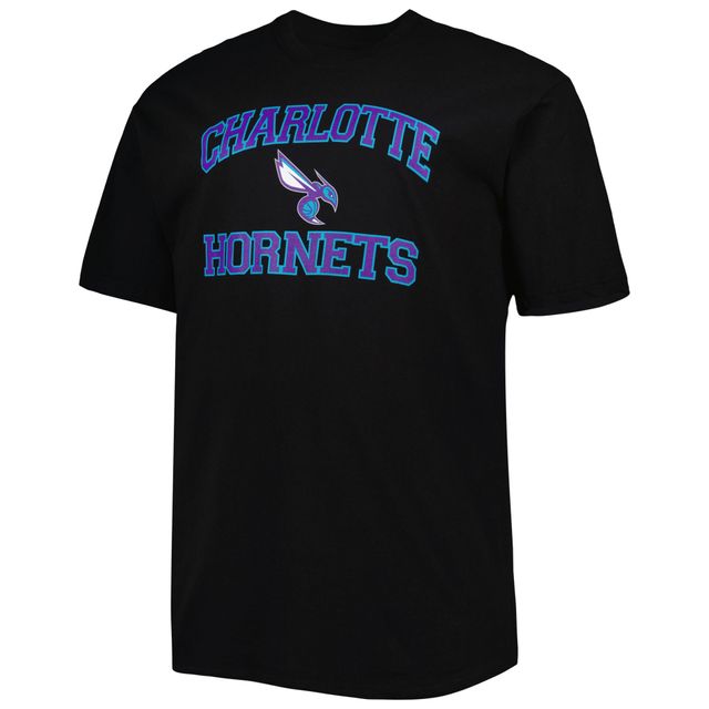 T-shirt noir Charlotte Hornets Big & Tall Heart Soul pour homme