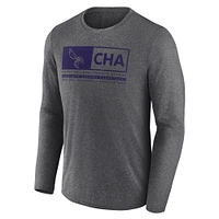 Men's Fanatics Heather Charcoal Charlotte Hornets Three-Point Play T-Shirt