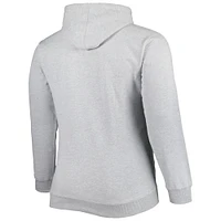 Men's Fanatics Heather Gray Charlotte Hornets Big & Tall Wordmark Pullover Hoodie