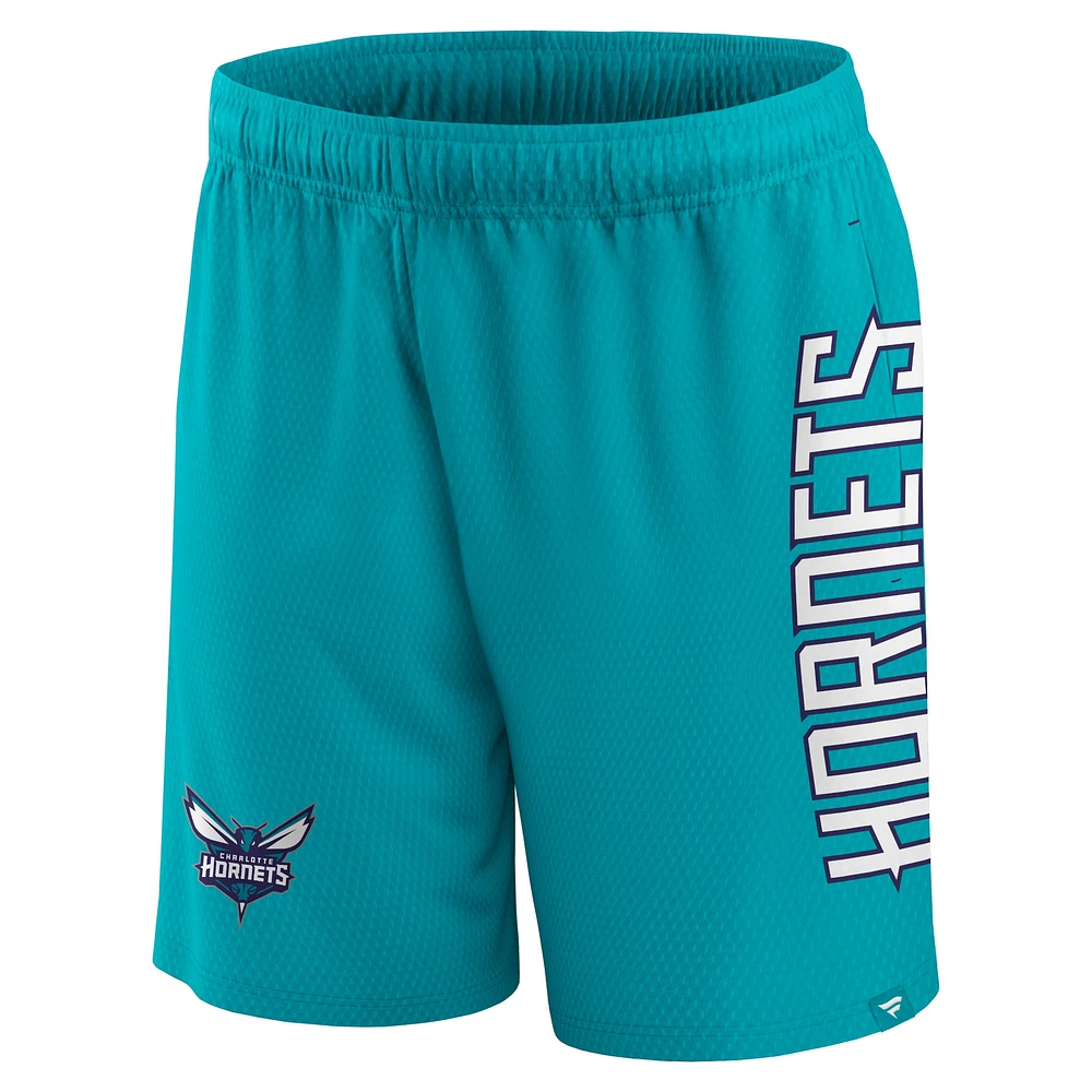 Men's Fanatics Teal Charlotte Hornets Post Up Mesh Shorts