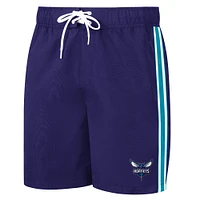 Men's G-III Sports by Carl Banks Purple/Teal Charlotte Hornets Sand Beach Volley Swim Shorts