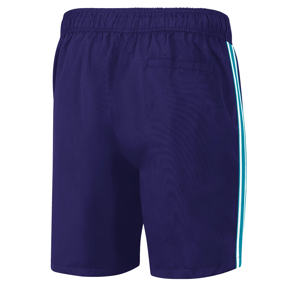 Men's G-III Sports by Carl Banks Purple/Teal Charlotte Hornets Sand Beach Volley Swim Shorts
