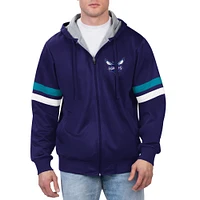 Men's G-III Sports by Carl Banks Purple Charlotte Hornets Contender Full-Zip Hoodie Jacket