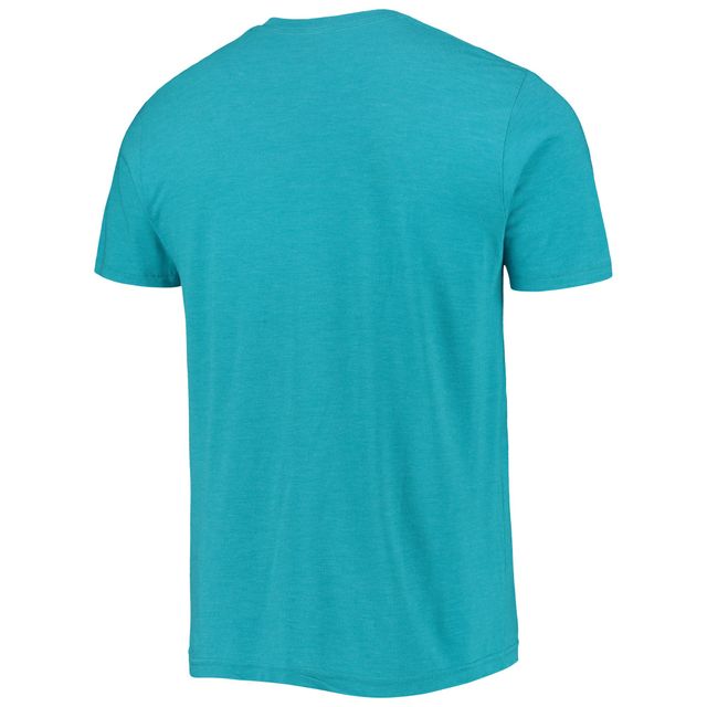 Hommage LaMelo Ball T-shirt trois mélanges Caricature Charlotte Hornets bleu sarcelle chiné pour homme