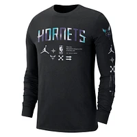 Men's Jordan Brand Black Charlotte Hornets Essential Air Traffic Control Long Sleeve T-Shirt