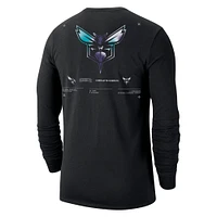 Men's Jordan Brand Black Charlotte Hornets Essential Air Traffic Control Long Sleeve T-Shirt