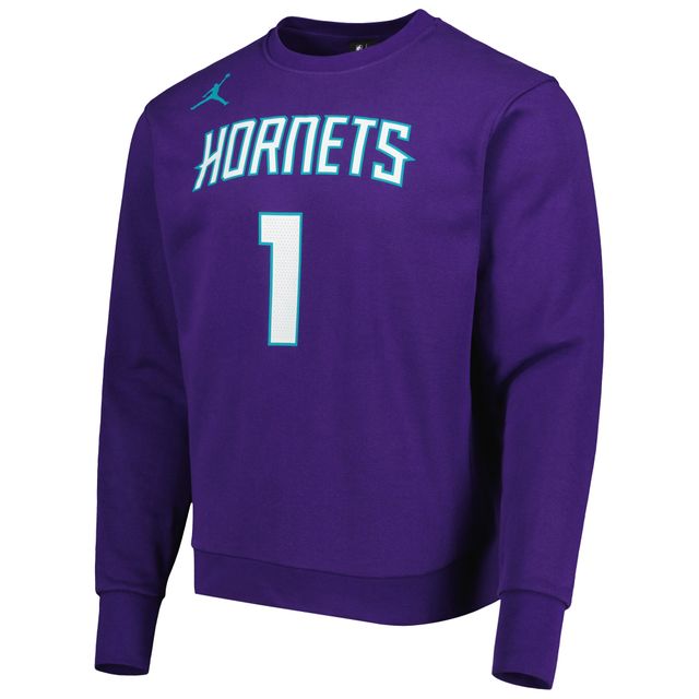 Sweat-shirt Jordan Brand LaMelo Ball pour homme Charlotte Hornets Statement avec nom et numéro