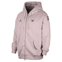 Veste à capuche entièrement zippée pour homme Jordan Brand Light Purple Charlotte Hornets Authentic Standard Issue