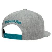 Men's Mitchell & Ness Heather Gray Charlotte Hornets Hardwood Classics 2.0 Snapback Hat