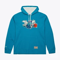 Men's Mitchell & Ness Teal Charlotte Hornets Hardwood Classics Lightweight Thermal Pullover Hoodie
