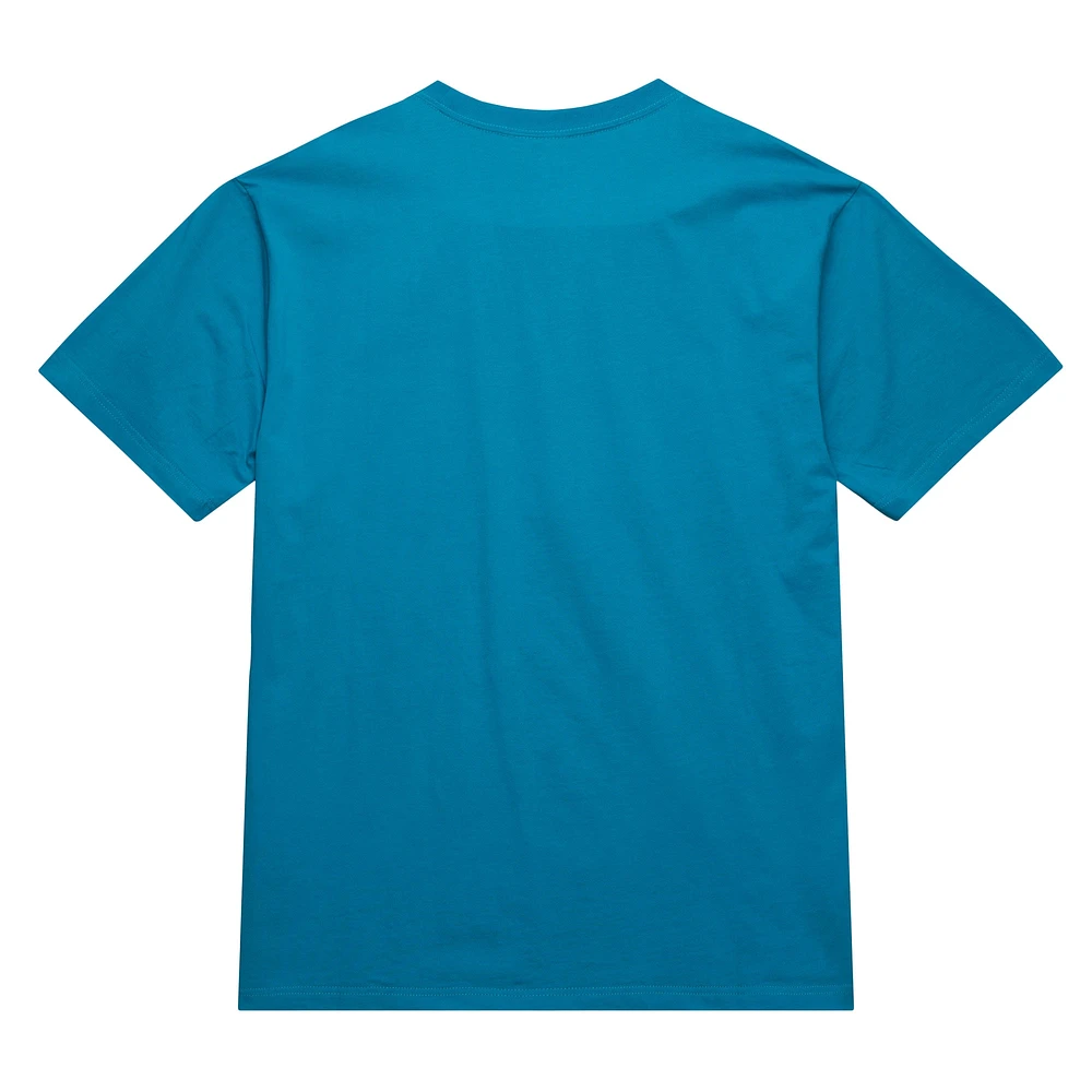Men's Mitchell & Ness Teal Charlotte Hornets Hardwood Classics Neon Nights Premium T-Shirt