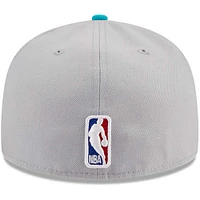 Men's New Era Gray/Teal Charlotte Hornets Tip-Off Two-Tone 59FIFTY Fitted Hat