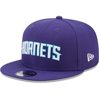 Men's New Era Purple Charlotte Hornets Jersey Hook Statement Edition 9FIFTY Snapback Hat