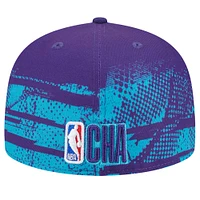 Men's New Era Purple Charlotte Hornets Tip-Off 59FIFTY Fitted Hat