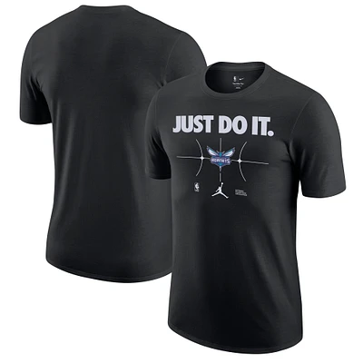 T-shirt Nike Charlotte Hornets Just Do It pour homme, noir
