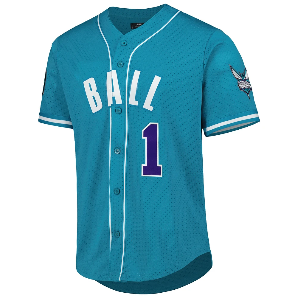 Men's Pro Standard LaMelo Ball Teal Charlotte Hornets Capsule Player Baseball Button-Up Shirt
