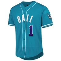 Men's Pro Standard LaMelo Ball Teal Charlotte Hornets Capsule Player Baseball Button-Up Shirt