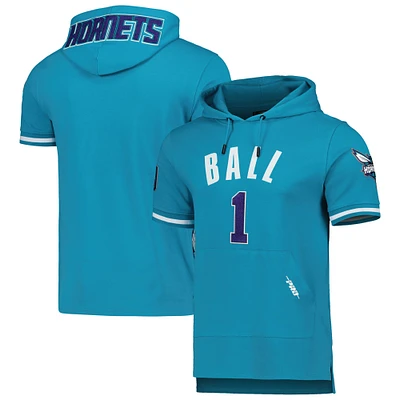 Sweat à capuche manches courtes Pro Standard LaMelo Ball bleu sarcelle Charlotte Hornets pour homme