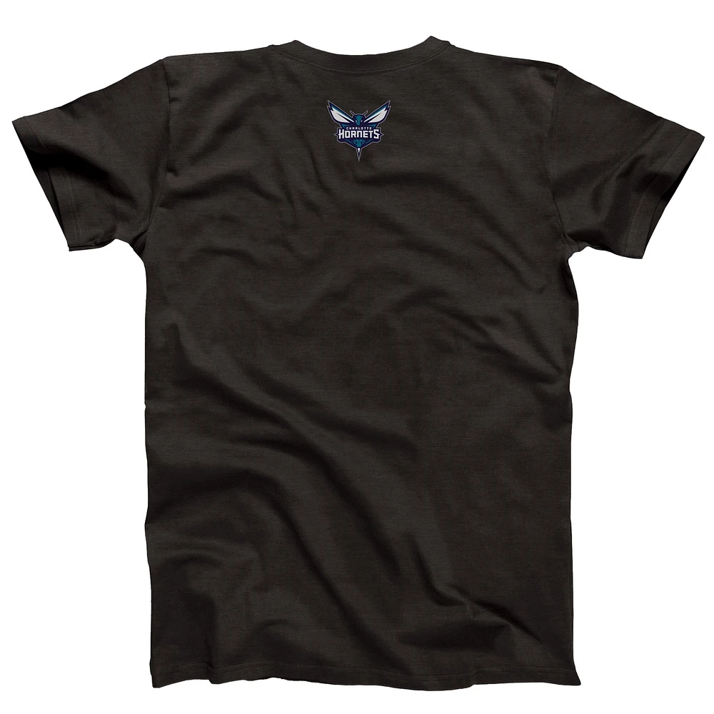 T-shirt unisexe NBALab x Hyperfly Heather Black Charlotte Hornets de la collection Année du serpent Nouvel An lunaire