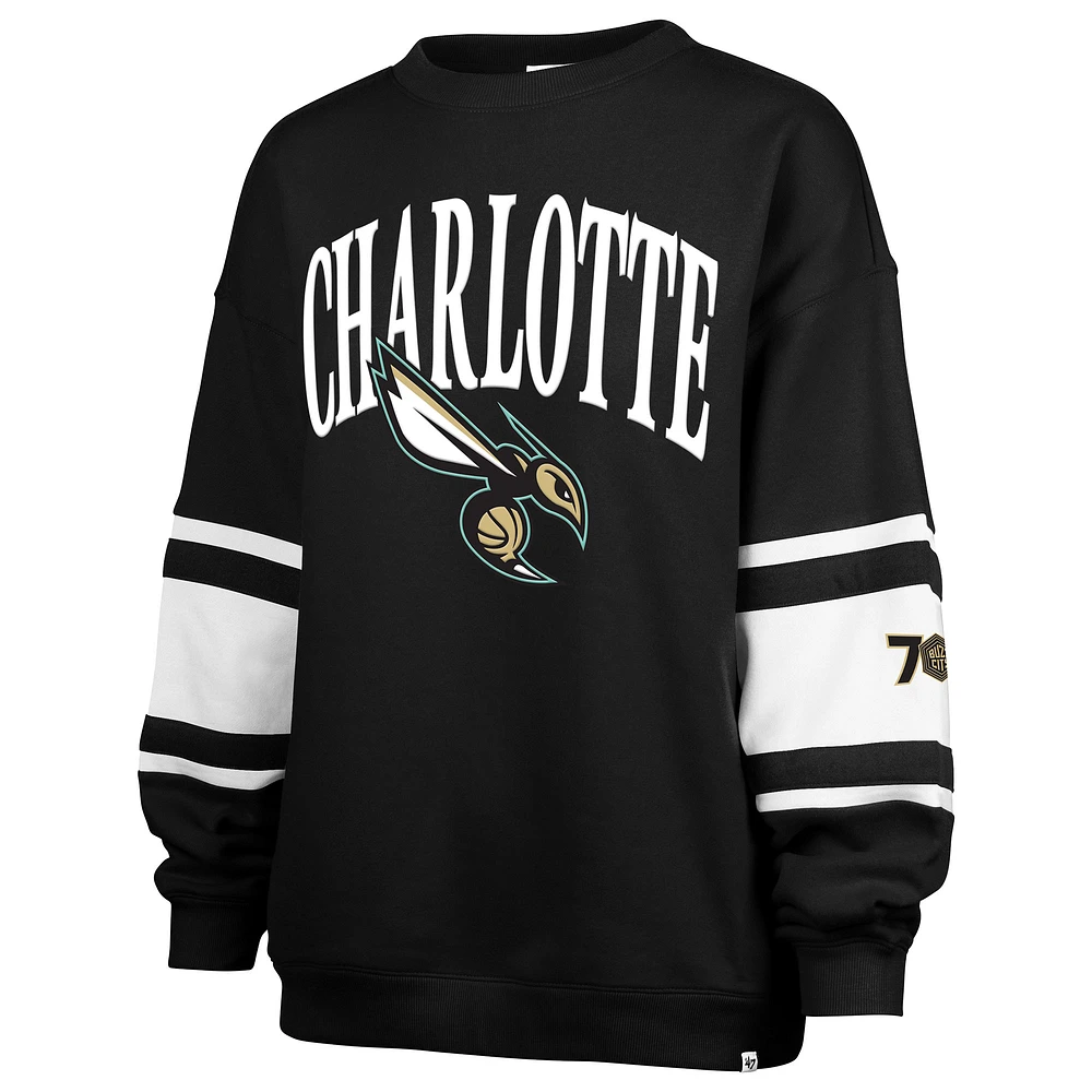 Sweat-shirt à panneaux Steadfast City Edition 2024/25 Charlotte Hornets '47 Black pour femme