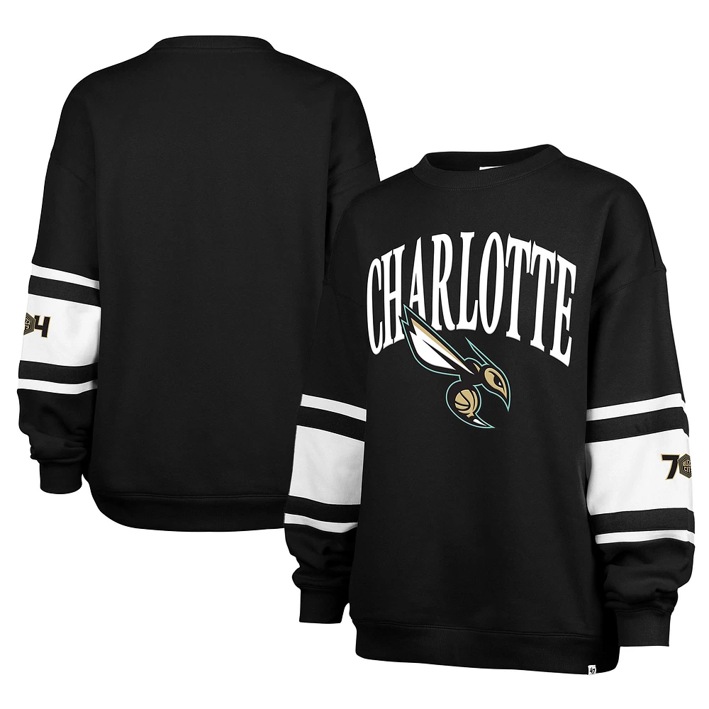 Sweat-shirt à panneaux Steadfast City Edition 2024/25 Charlotte Hornets '47 Black pour femme
