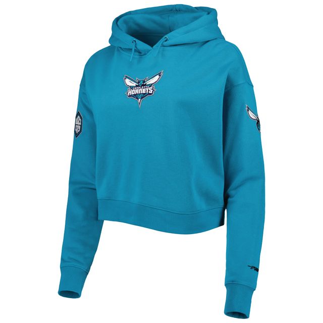 Sweat à capuche court en molleton classique Charlotte Hornets Pro Standard pour femme, bleu sarcelle