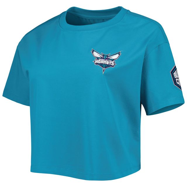 T-shirt carré Pro Standard Charlotte Hornets Classics bleu sarcelle pour femme