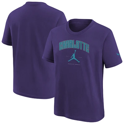 T-shirt Essential Cities violet de la marque Jordan pour jeunes des Charlotte Hornets